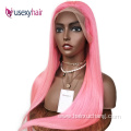 Colorful 13x4 13x6 transparent frontal lace wig 100% virgin human hair hd transparent swiss lace front wig pink wigs